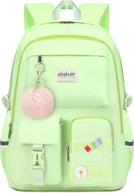 abshoo Big Student Laptop Backpack For College Women Middle High School Teen Girls Bookbag Travel Daypack (Greenyellow)