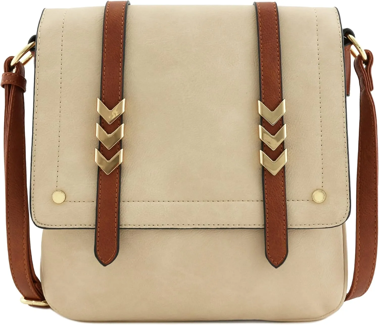 ALYSSA Double Compartment Large Flapover Crossbody Bag