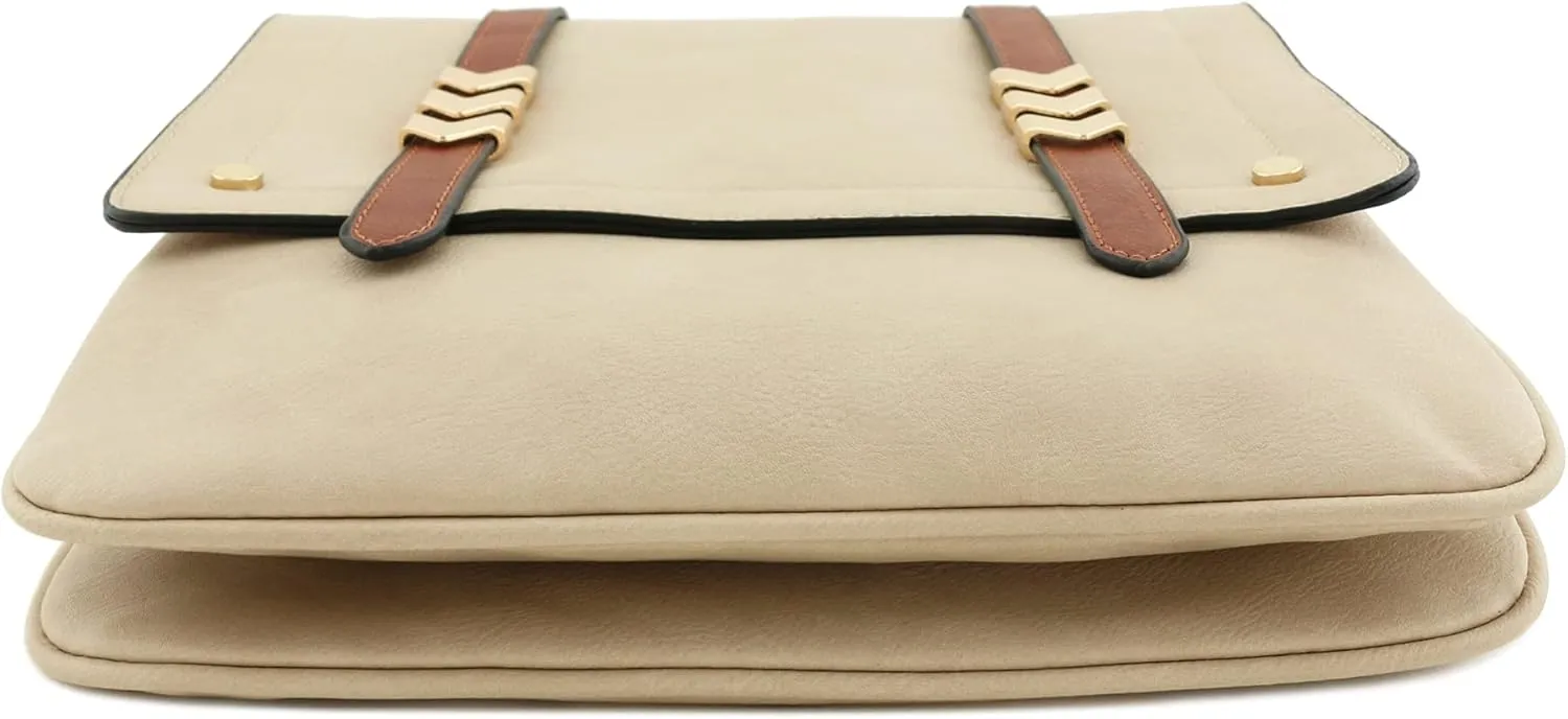 ALYSSA Double Compartment Large Flapover Crossbody Bag