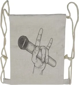 Ambesonne Popstar Party Drawstring Backpack, Rock High Sign, Sackpack Bag
