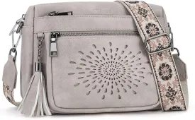 APHISON Crossbody Purse for WomenSmall Crossbody Bags Trendy Vegan Leather Shoulder bag with Adjustable Strap and Tassel