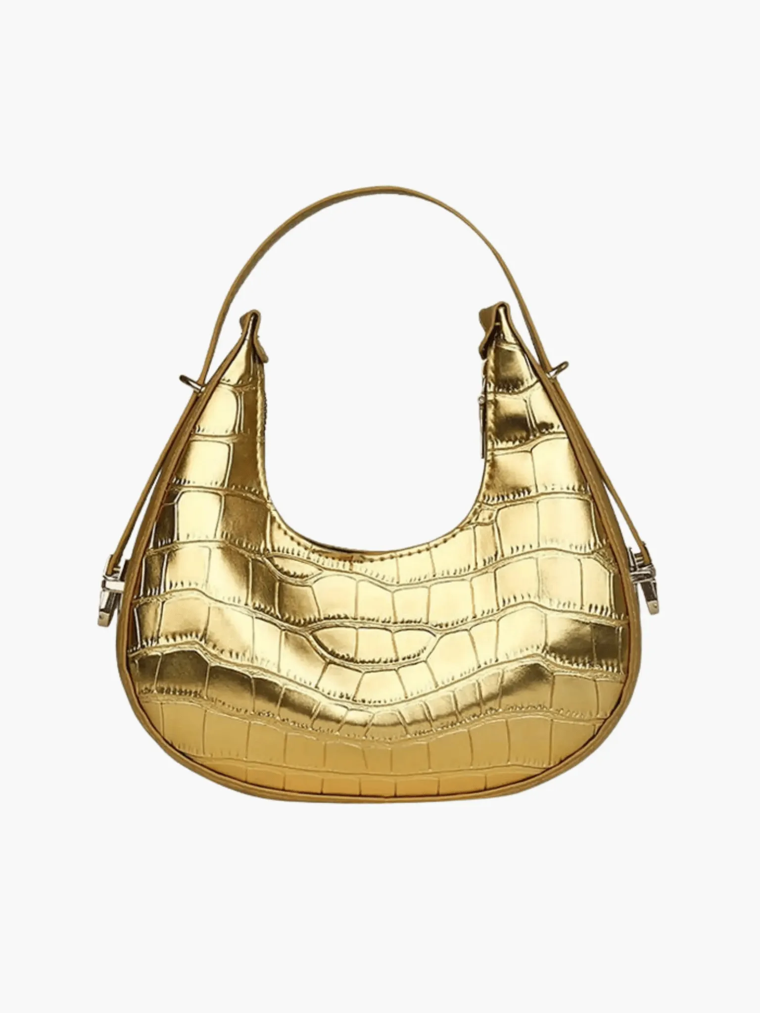 Aure | Metallic Croc-Embossed Shoulder Bag