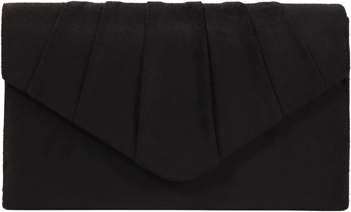 BBjinronjy Clutch Purse Evening Bag for Women Evening Wedding Party Velvet Suede Pleated Handbag