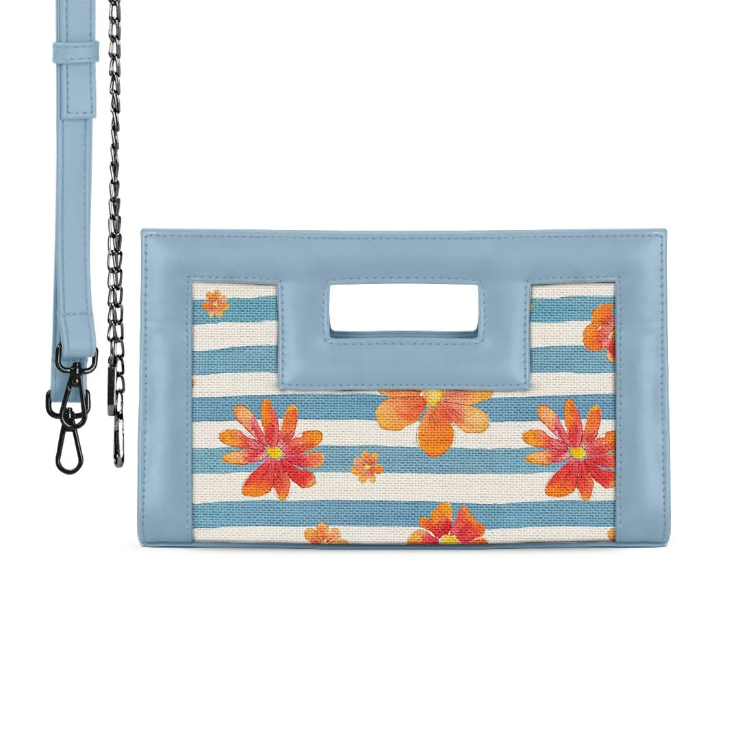 Blue City Sleek Clutch Blue Floral
