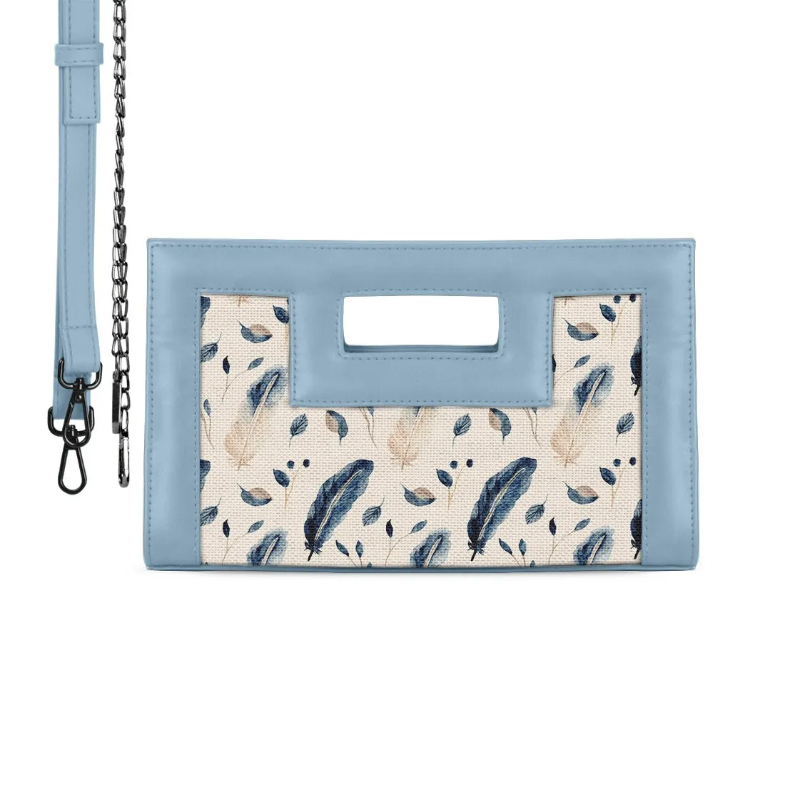 Blue City Sleek Clutch Feathers