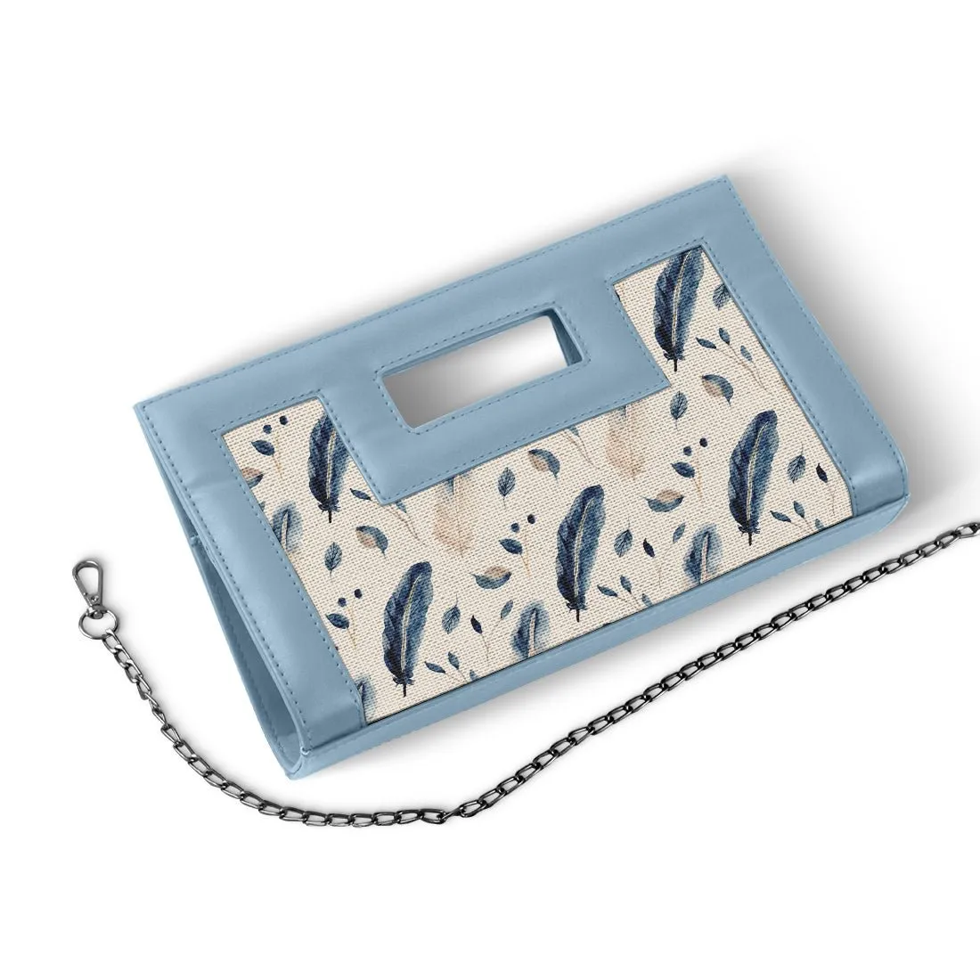Blue City Sleek Clutch Feathers