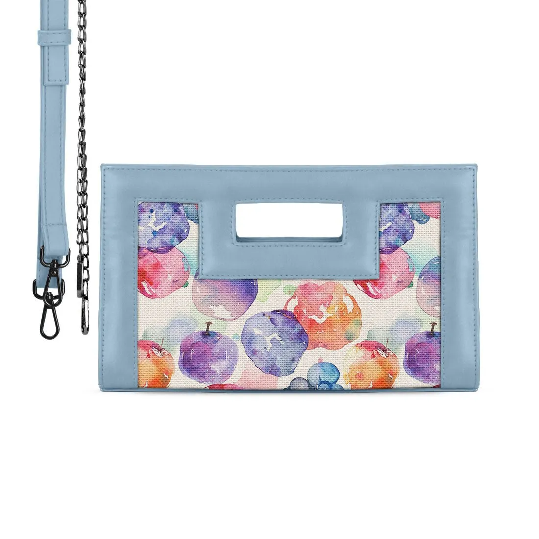 Blue City Sleek Clutch Watercolor Apples