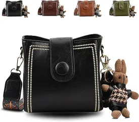 Bootara Bucket Bag, Bootara Bucket Bag Vintage, Women Adjustable Wide Shoulder Strap Fashion, With Cute Rabbit Pendant