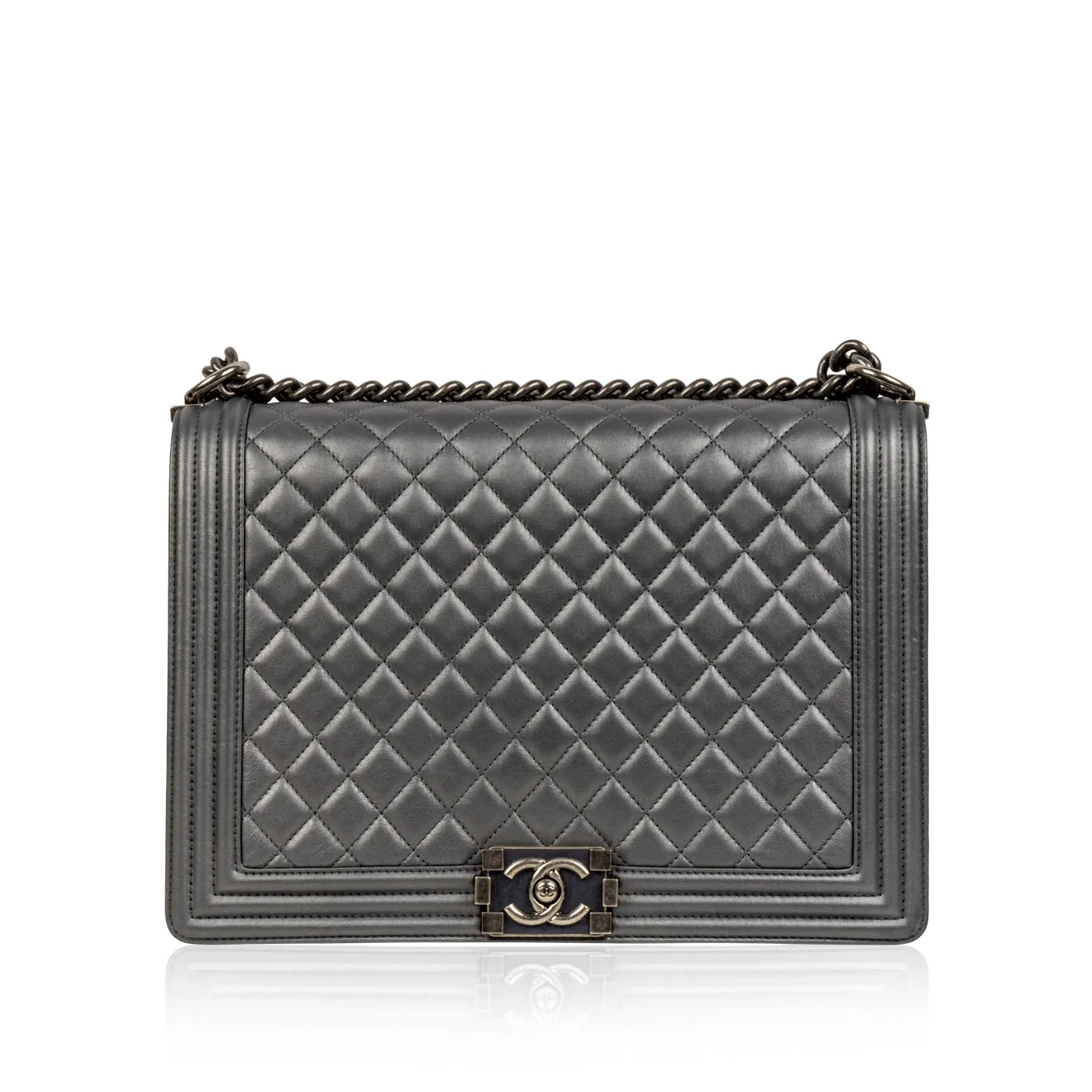 Boy Bag - Large Metallic - Grey