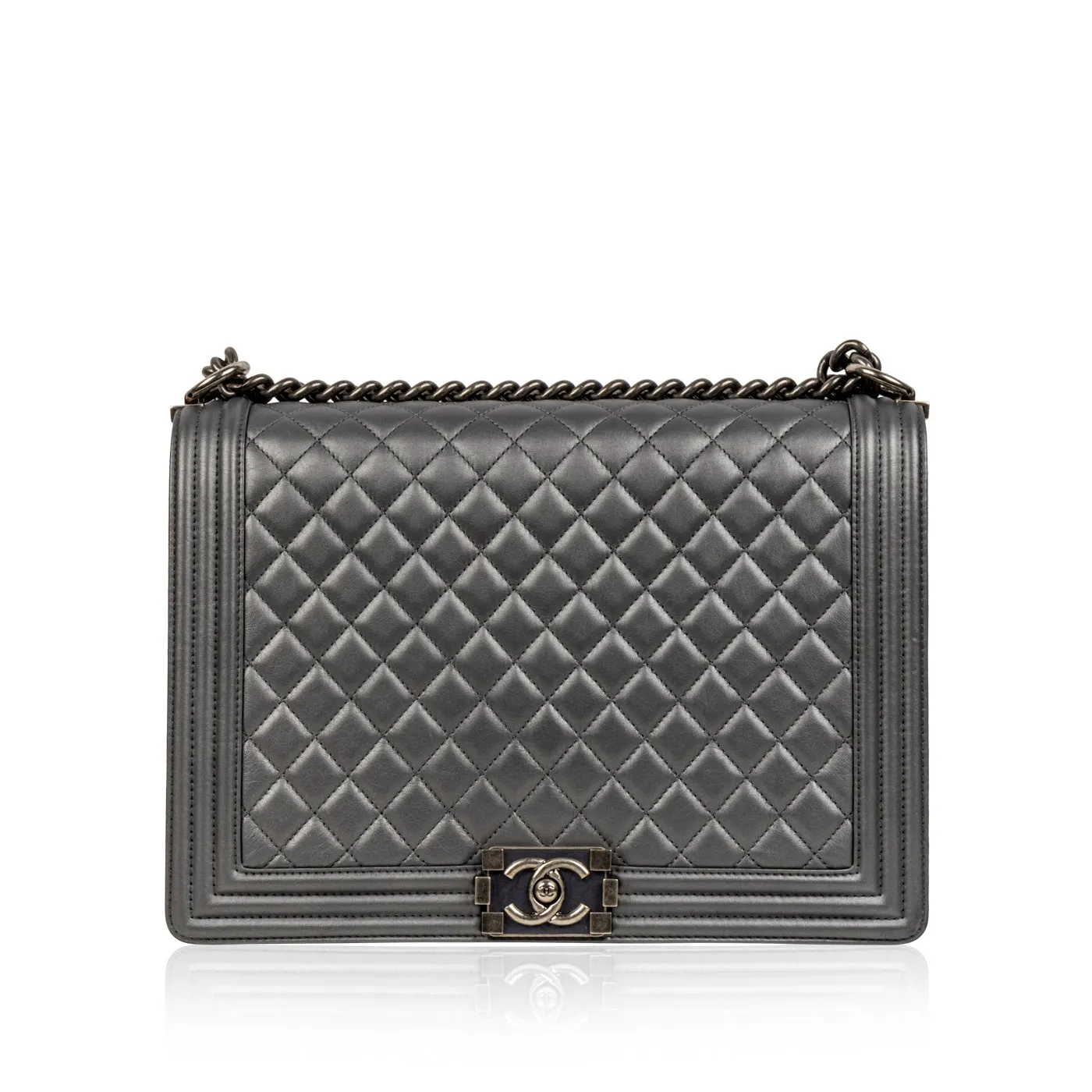 Boy Bag - Large Metallic - Grey