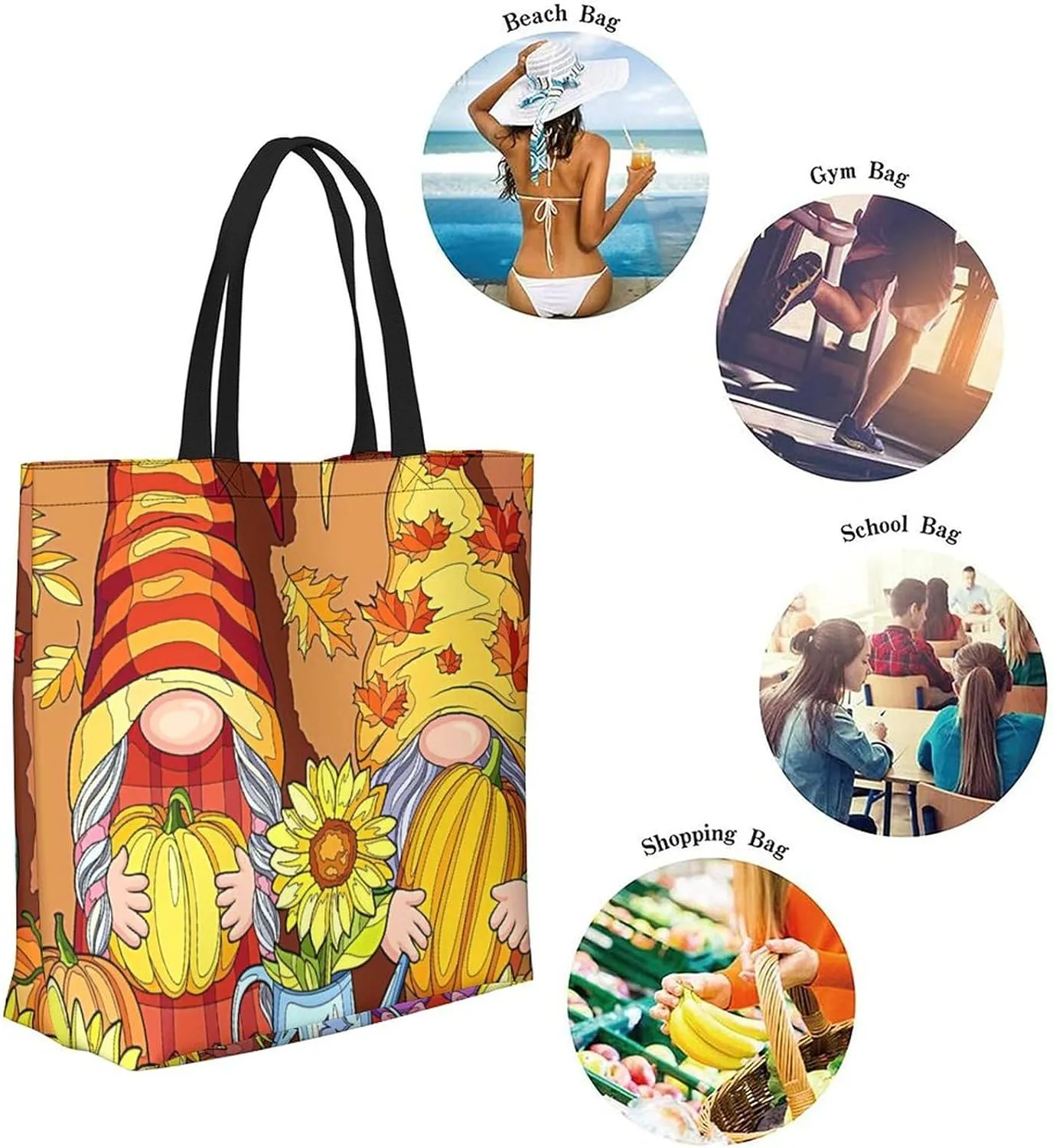 Canvas Tote Bag Large Women Casual Shoulder Bag Handbag Reusable Beach Shopping Grocery Bag For Outdoors