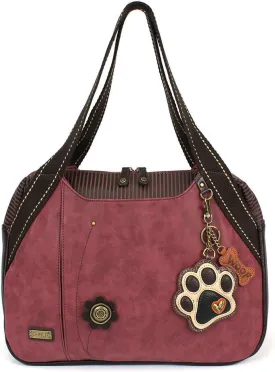 CHALA Bowling Tote Bag Burgundy