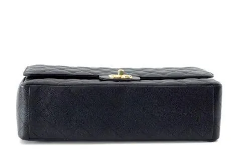 Chanel Bag Maxi Coveted Black Caviar Leather Gold Hardware