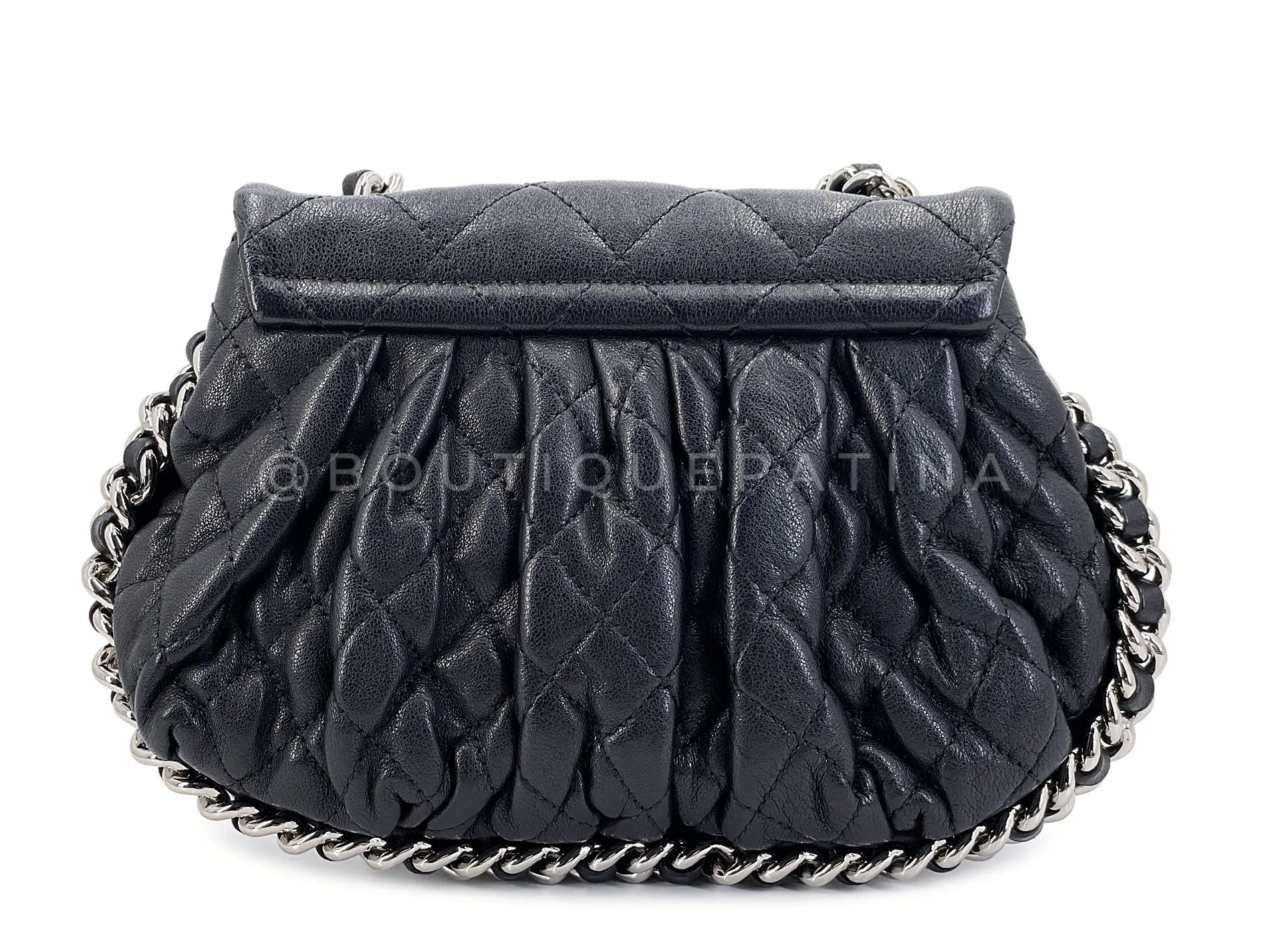 Chanel Black Mini Chain Around Flap Crossbody Messenger Bag SHW