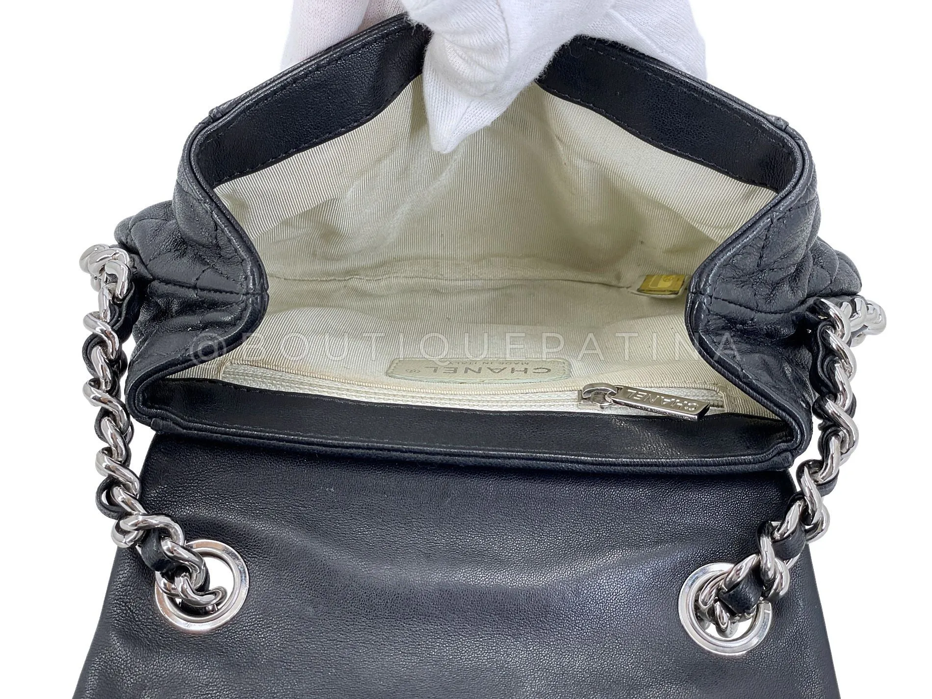 Chanel Black Mini Chain Around Flap Crossbody Messenger Bag SHW