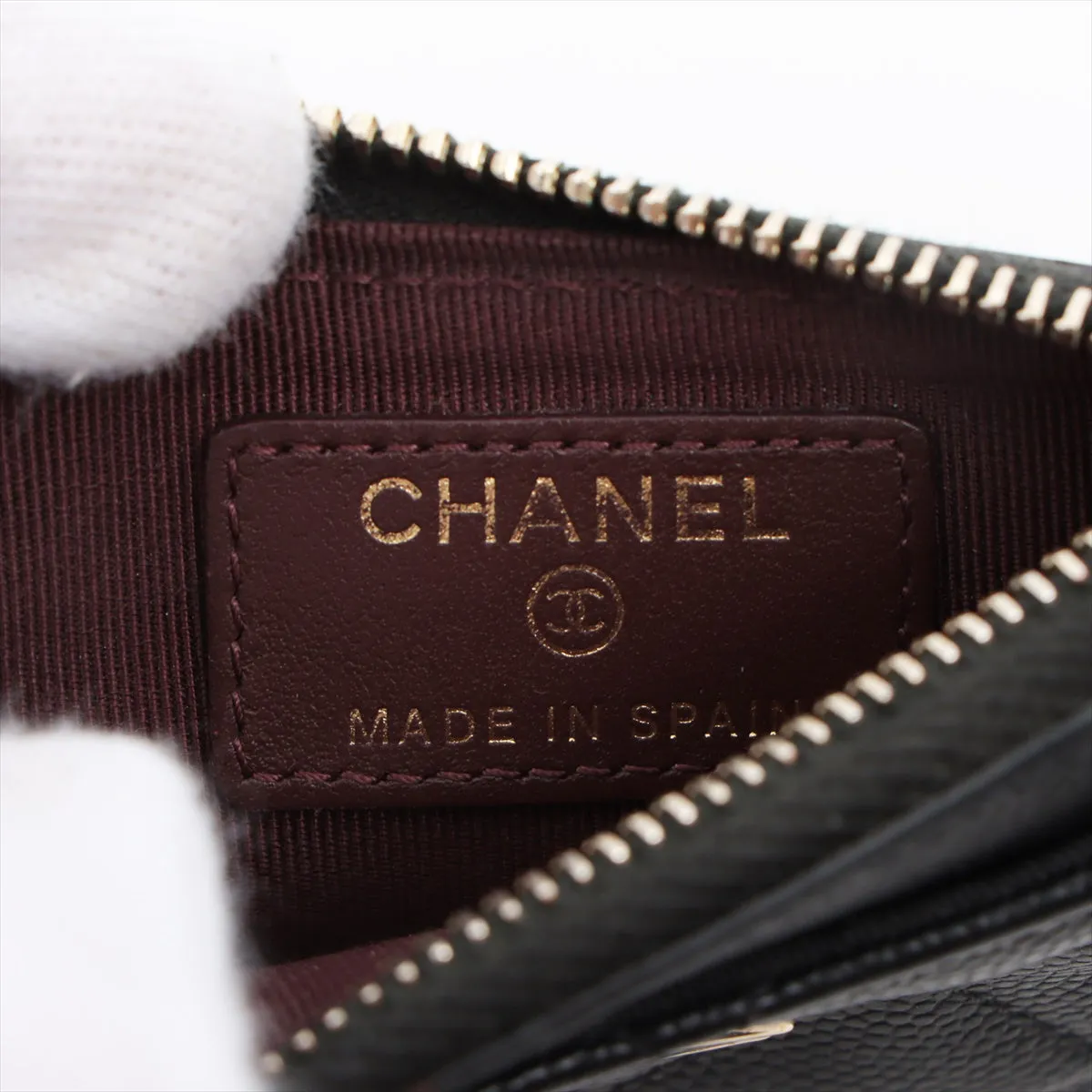Chanel Matelasse Caviar Skin Coin Case Black