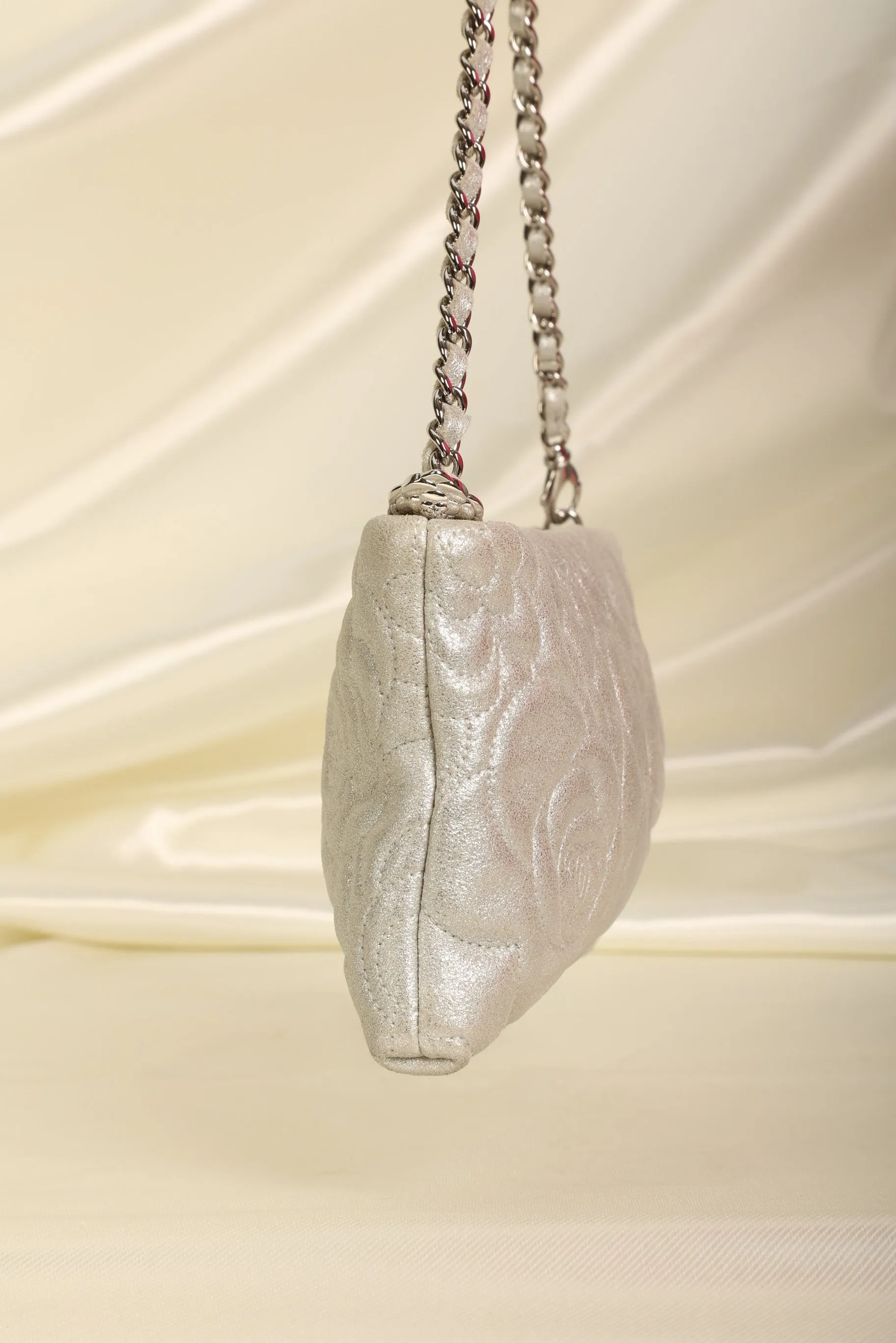 Chanel Metallic Camellia Pochette