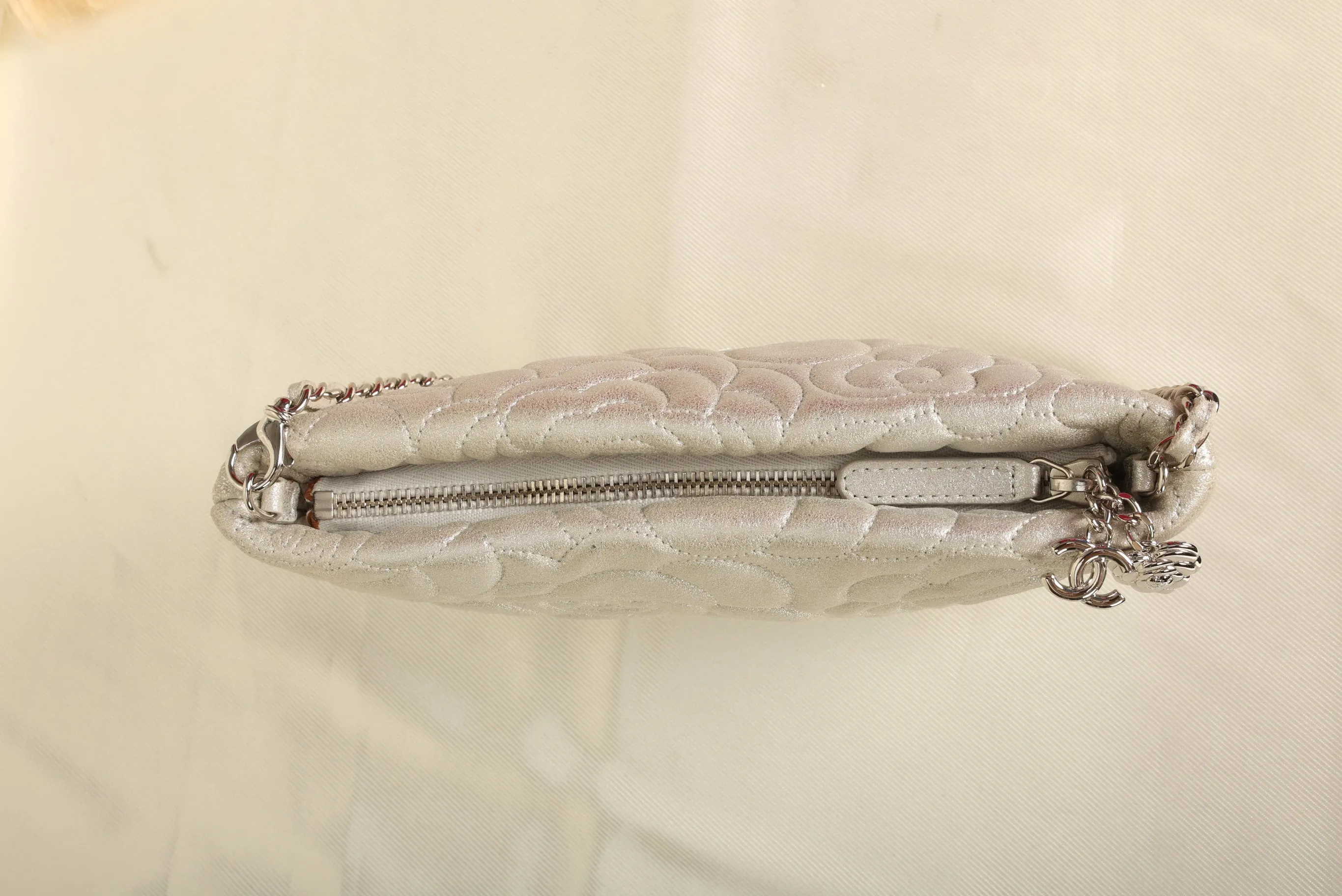 Chanel Metallic Camellia Pochette