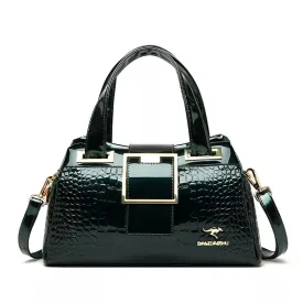 Chic Croc-Embossed Leather Crossbody Tote