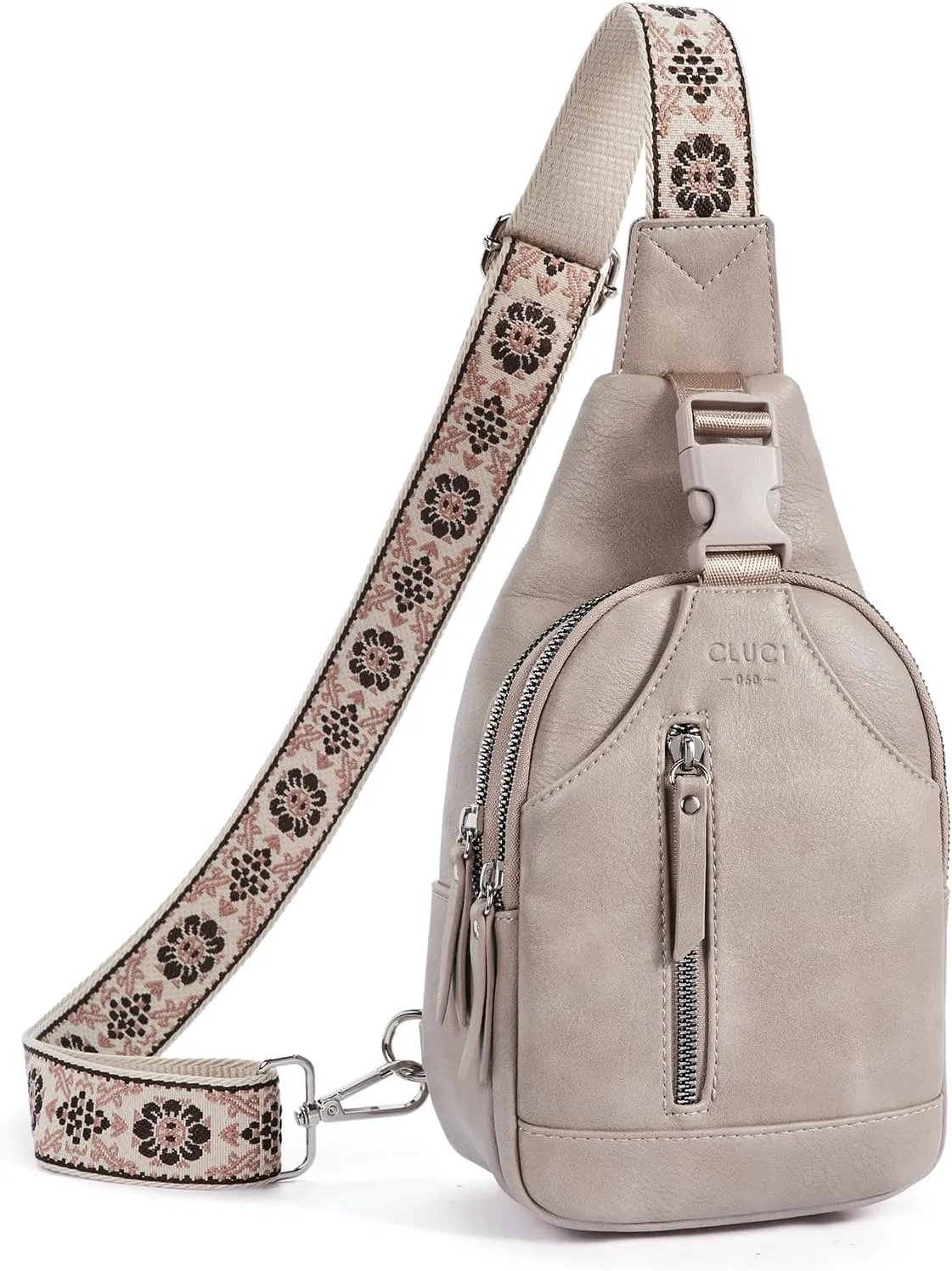 CLUCI Small Sling Bag for Women Vegan Leather Crossbody Chest Bags Trendy, Women's Fanny Pack