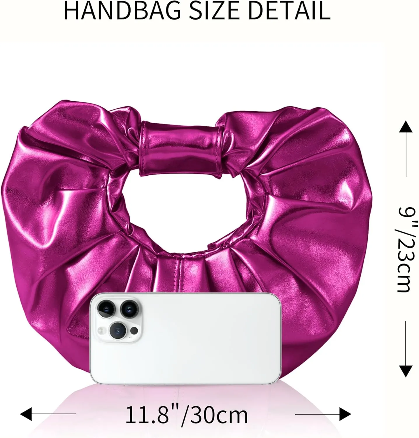 Clutch Purse for Women - Evening Clutch PU Leather Pleated Bag Designer Handbag for Party Prom Wedding