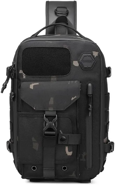 Cosmos Explorer Sling Bag, Anti Theft Tactical Sling Backpack, Waterproof Crossbody Shoulder, Equipped With Belt Buckle(camouflage)