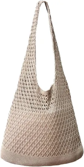 Crochet Bags for Women - Summer Beach Tote, Aesthetic Hippie Knit Bag