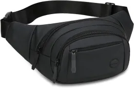 Crossbody Fanny Pack for Women and Men, Large Capacity Waist Bag with 4 Zipper Pockets, Fashion Waist Packs with Adjustable Strap for Traveling, Hiking, Jogging, Cycling, Running