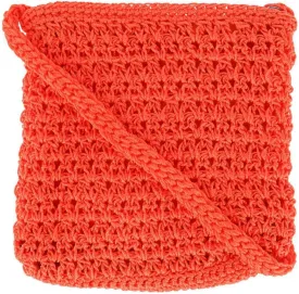 CTM Women's Crochet Crossbody Handbag, Coral