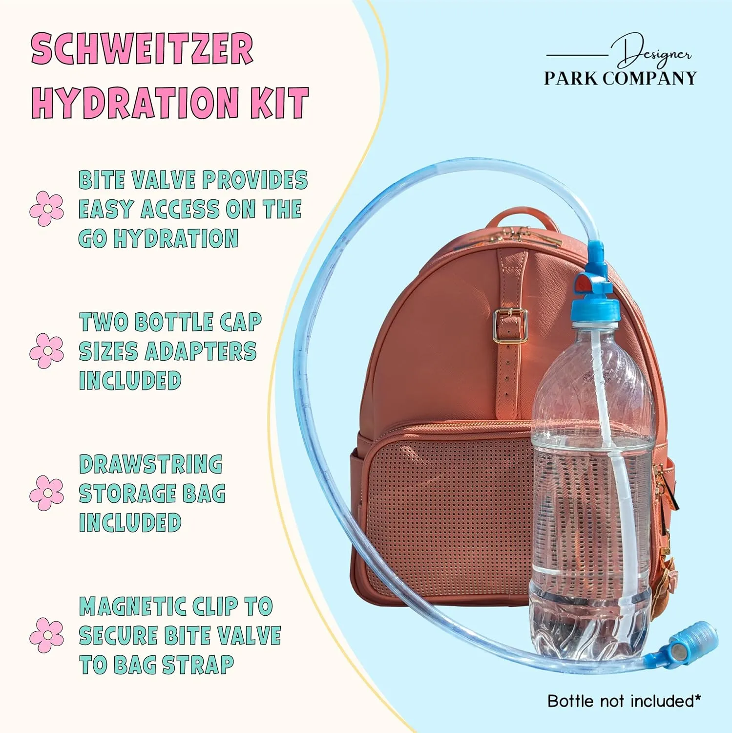 DESIGNER PARK COMPANY - Rope Drop Backpack, Cute, Stylish, Leather Backpack, Theme Park or Travel, Girls Backpack w/Adjustable Strap, Hydration Kit & Locking Pins - Hocus Pocus
