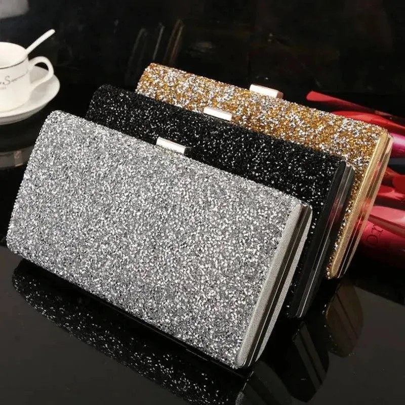 Diamond Sequin Evening Clutch Bag - Elegant Wedding & Party Purse