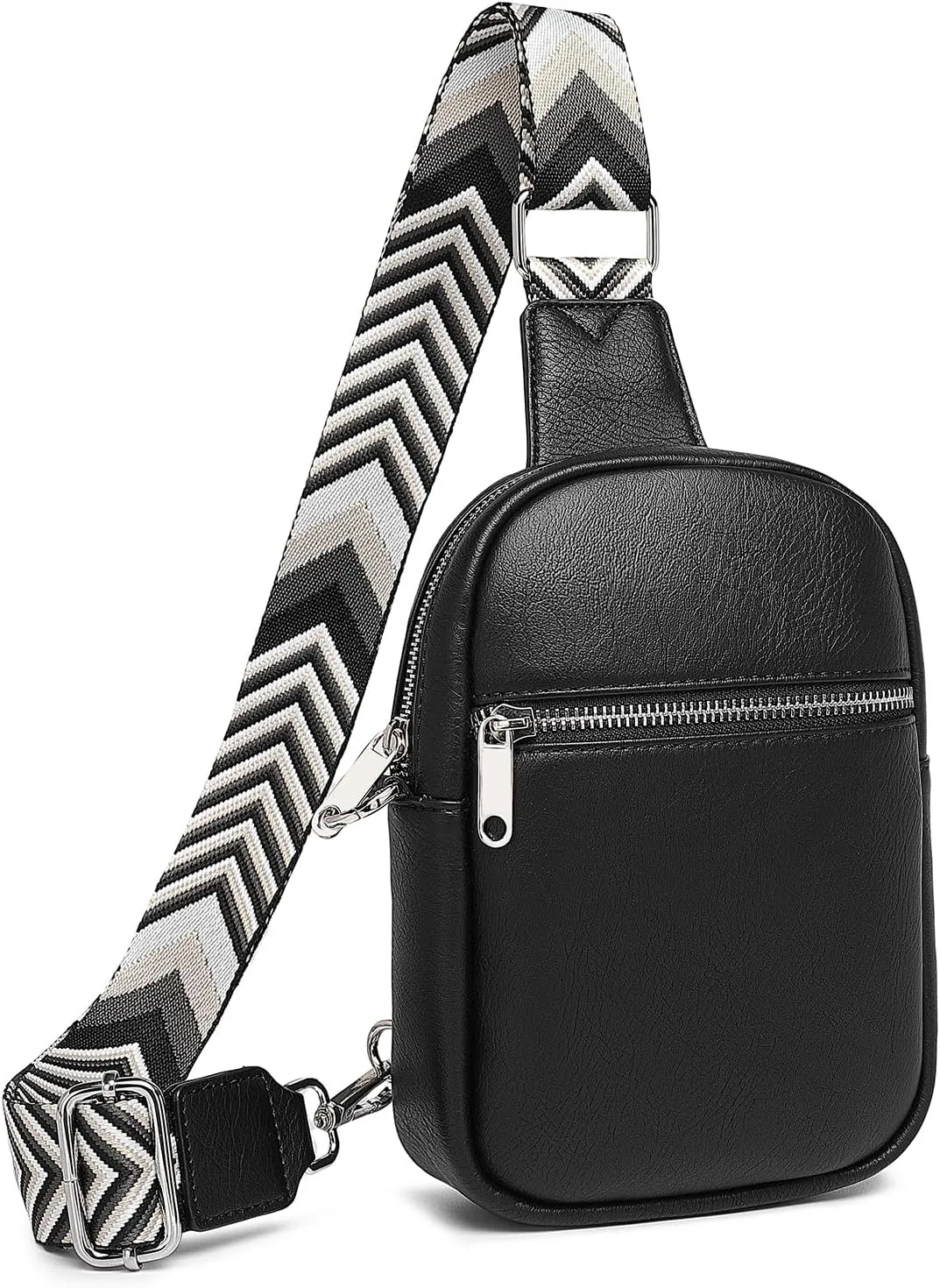 DIOMO Anti Theft Crossbody Bags for Women with Zipper Lock, RFID Small Sling Bag, Vegan Leather Safe Mini Travel Purse (Small-Black)