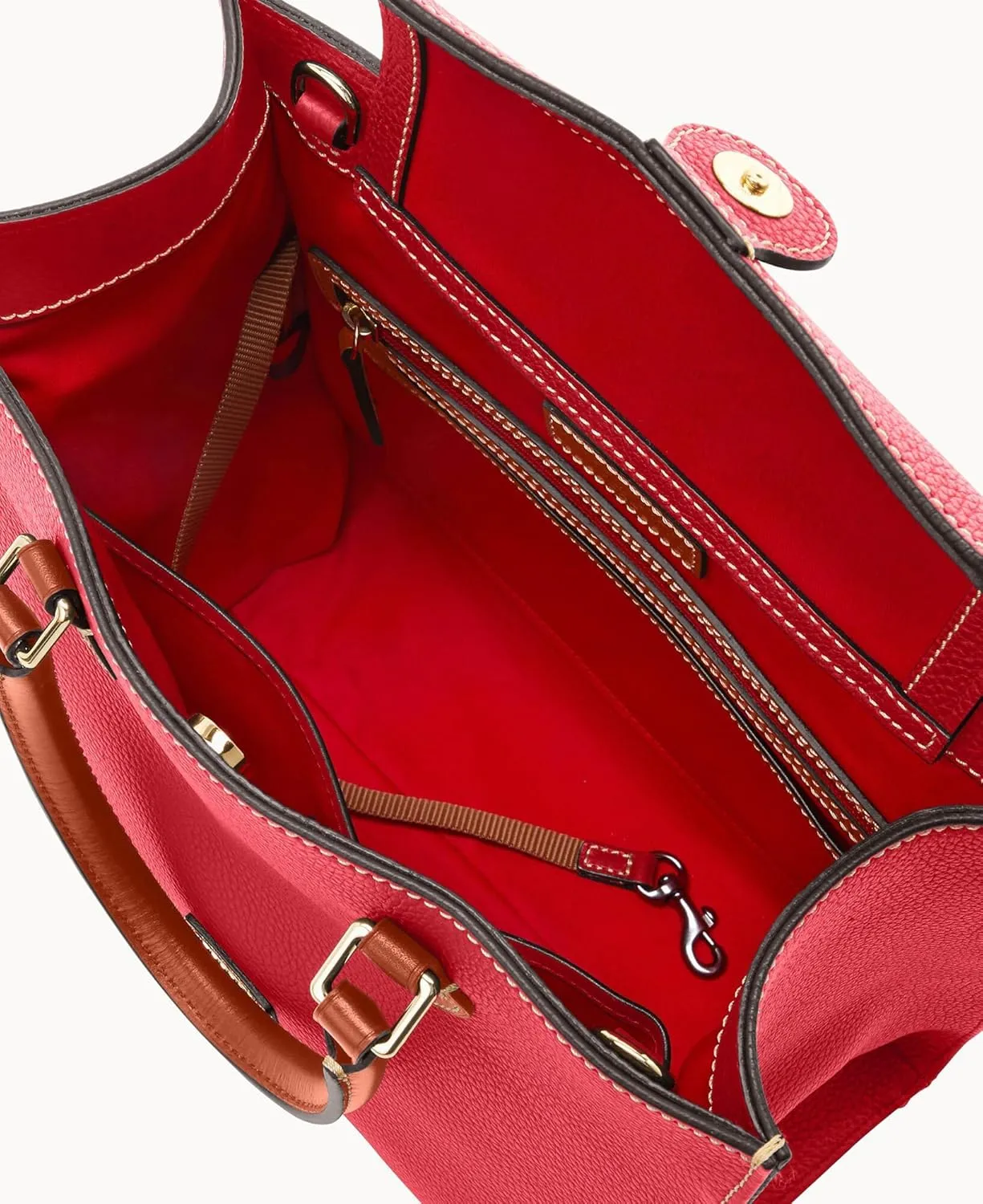 Dooney & Bourke Women's Janine Satchel in Pebble Grain Leather, Large Handbag with Adjustable & Detachable Shoulder Strap