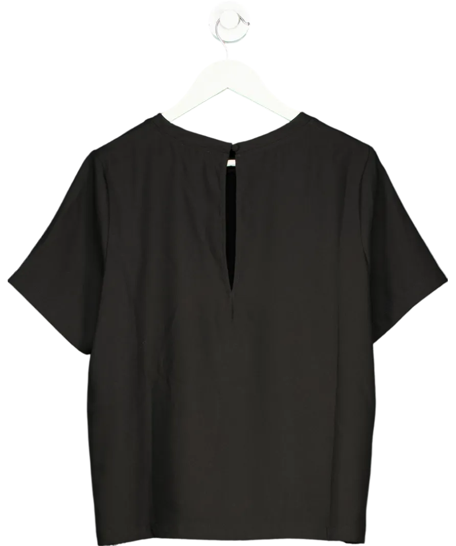 ELEVEN LOVES Black Winnie Lurex Side Stripe T-shirt UK 12