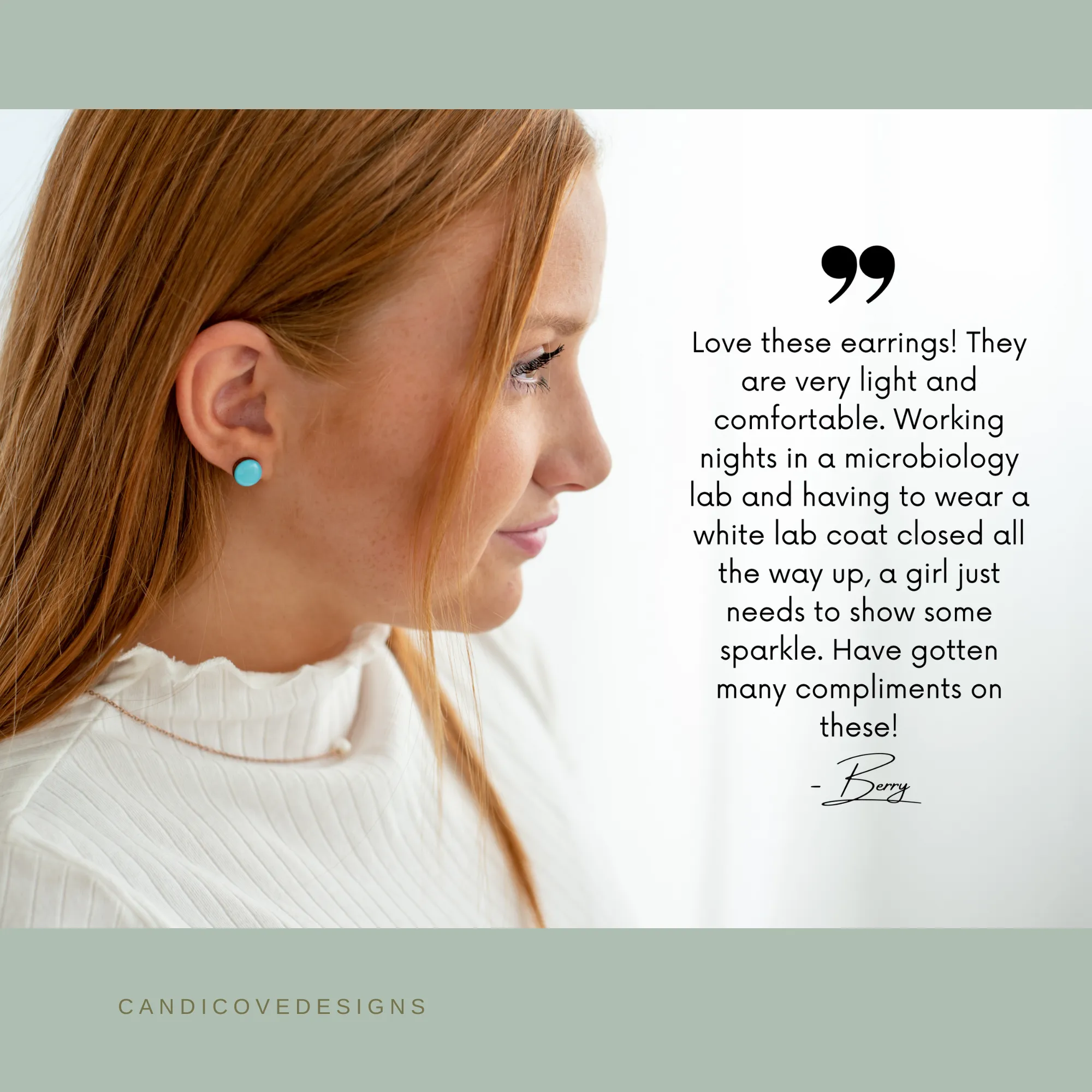 Emerald Green Stud Earrings by Candi Cove Designs