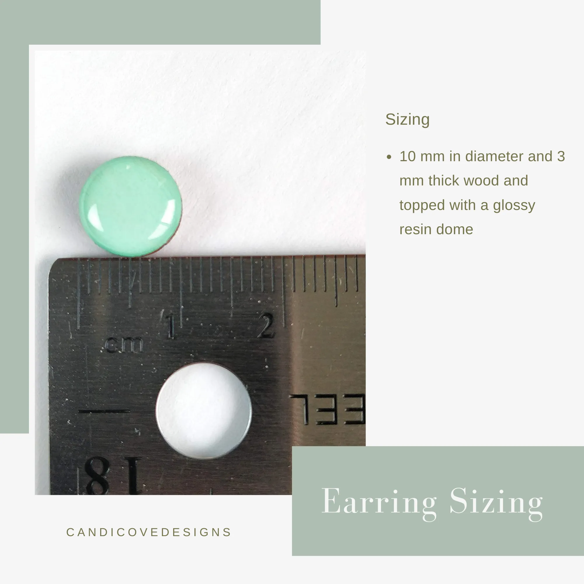 Emerald Green Stud Earrings by Candi Cove Designs