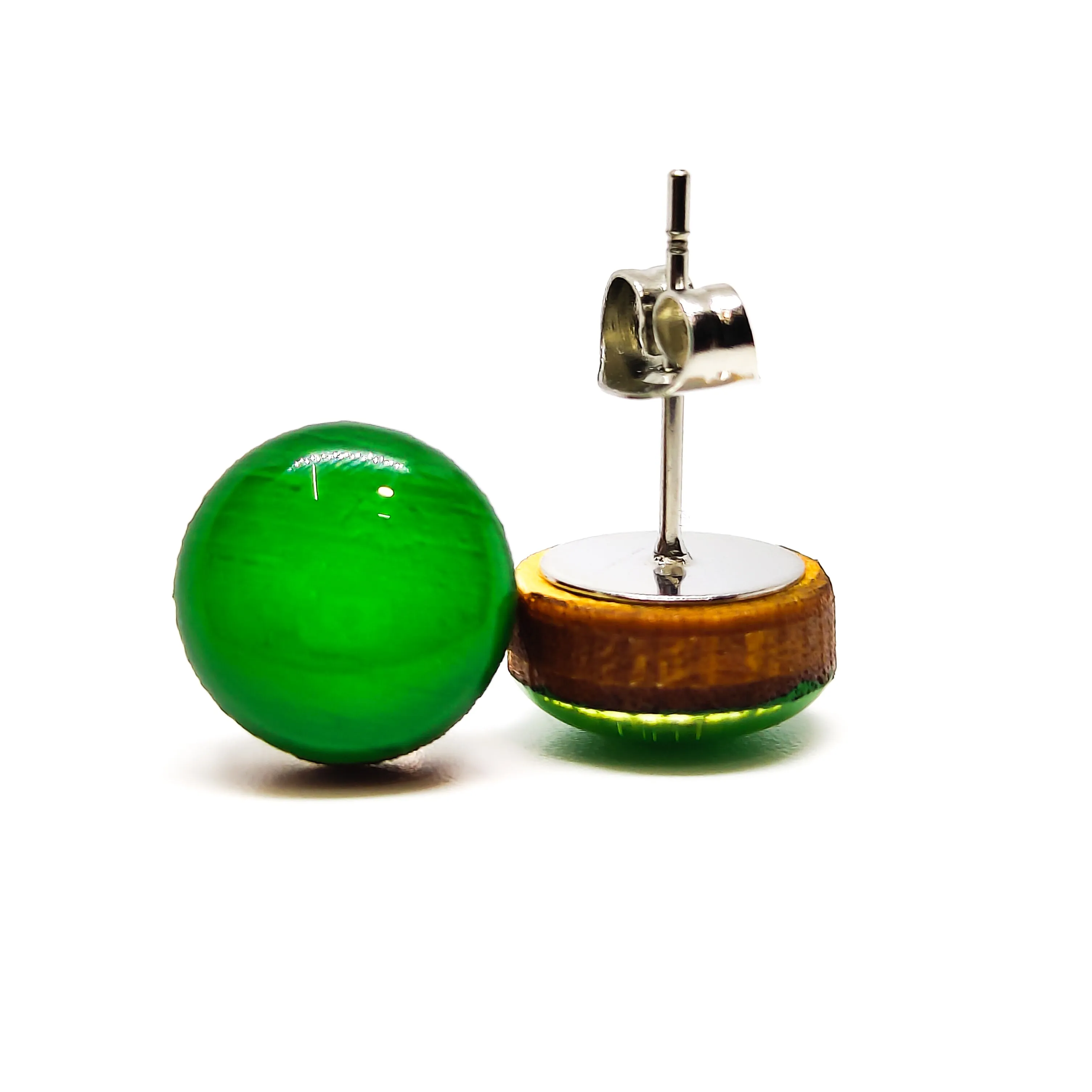 Emerald Green Stud Earrings by Candi Cove Designs
