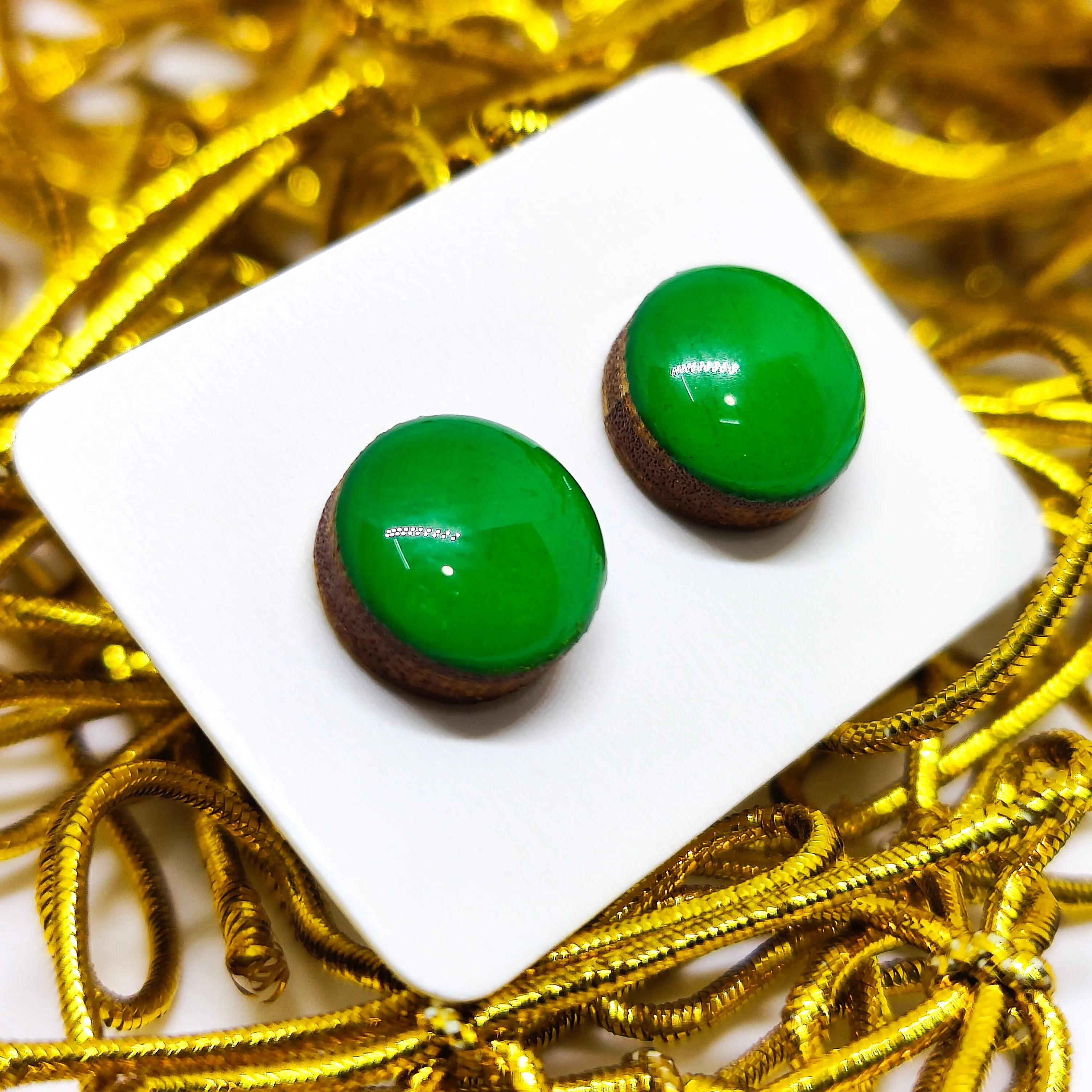 Emerald Green Stud Earrings by Candi Cove Designs