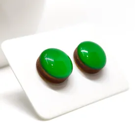Emerald Green Stud Earrings by Candi Cove Designs
