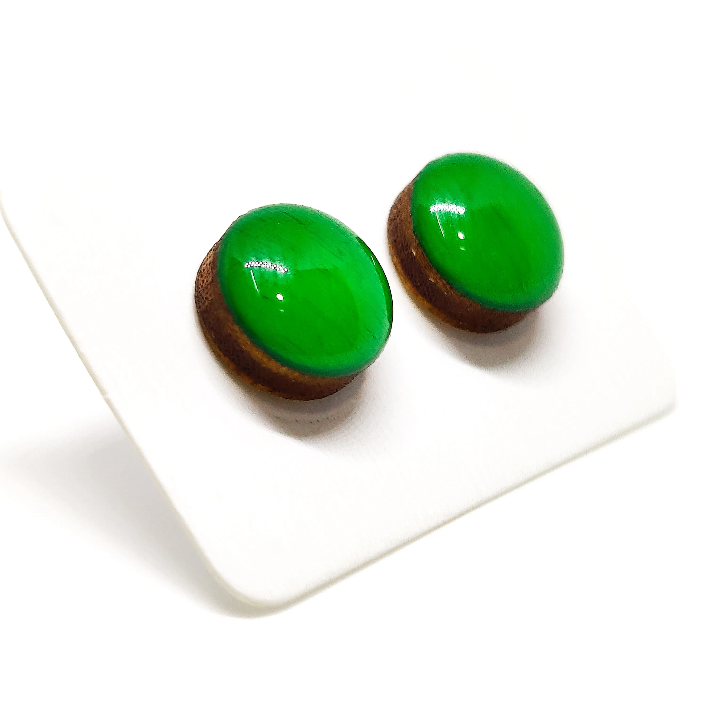 Emerald Green Stud Earrings by Candi Cove Designs