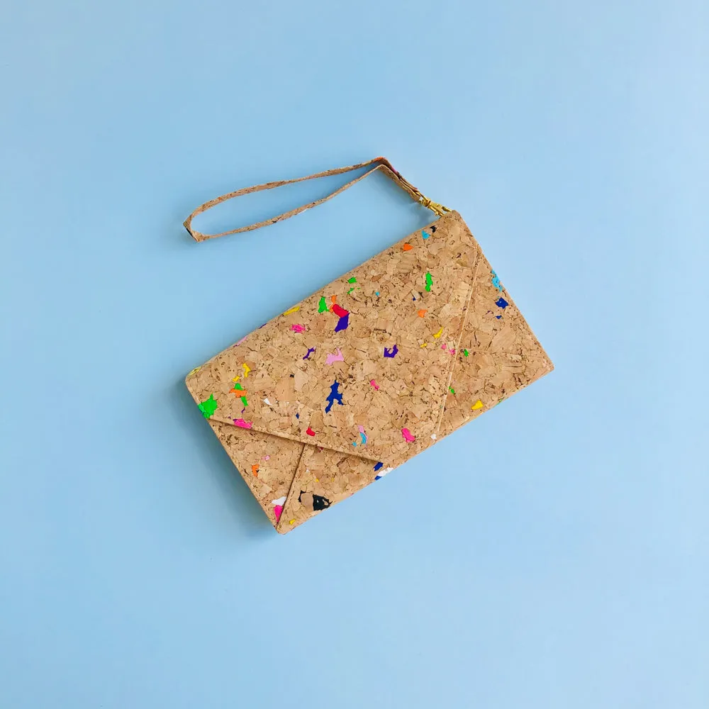 Flora Cork Cross Body Clutch in Vivid