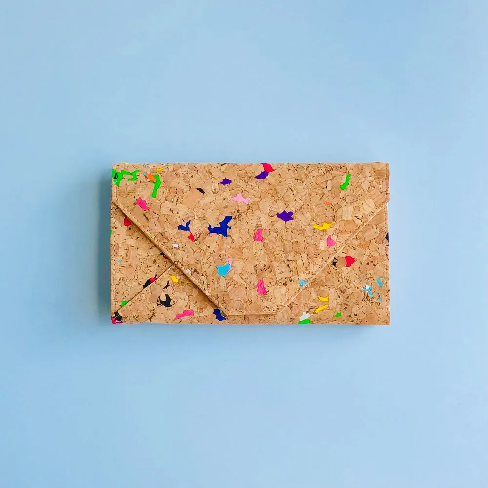 Flora Cork Cross Body Clutch in Vivid