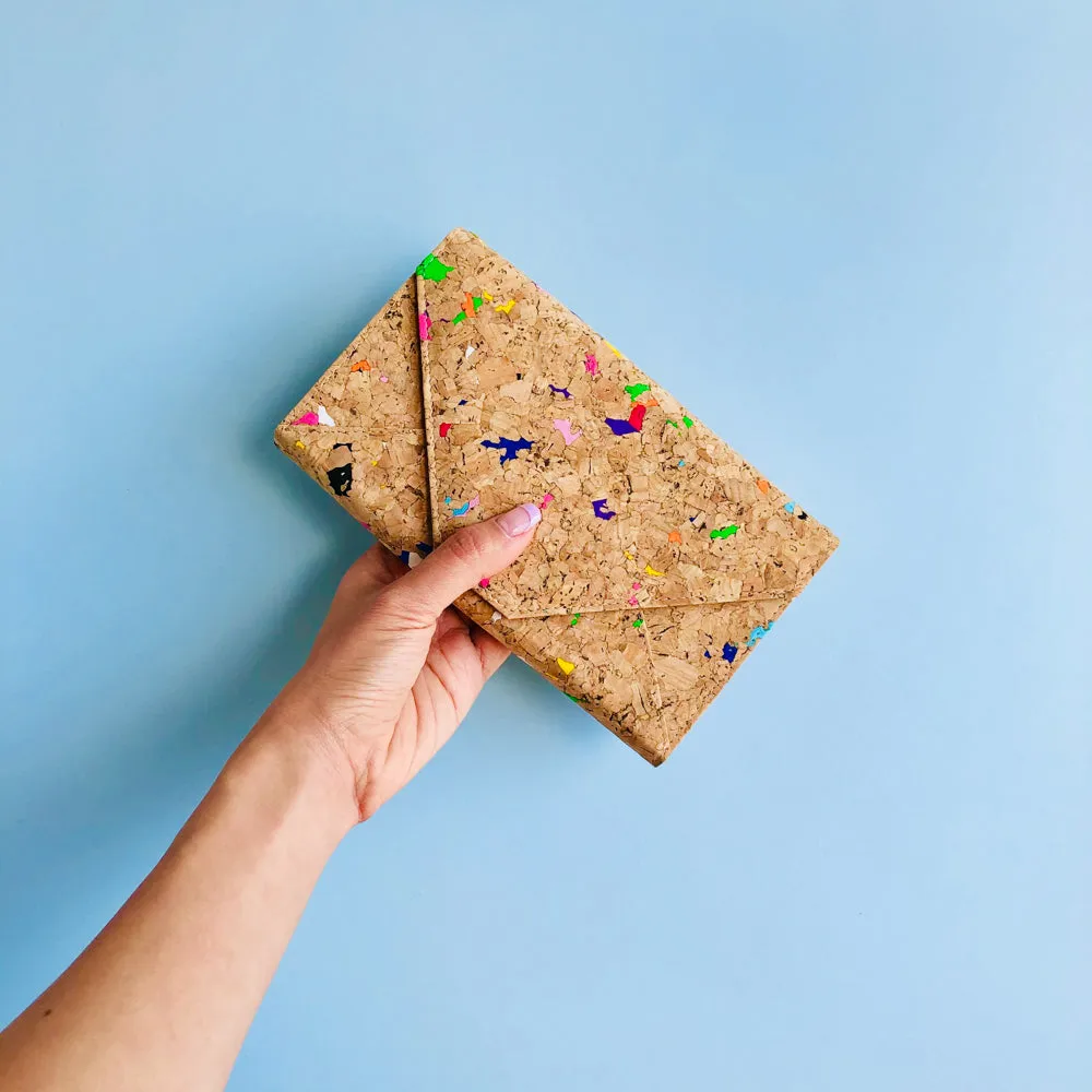 Flora Cork Cross Body Clutch in Vivid