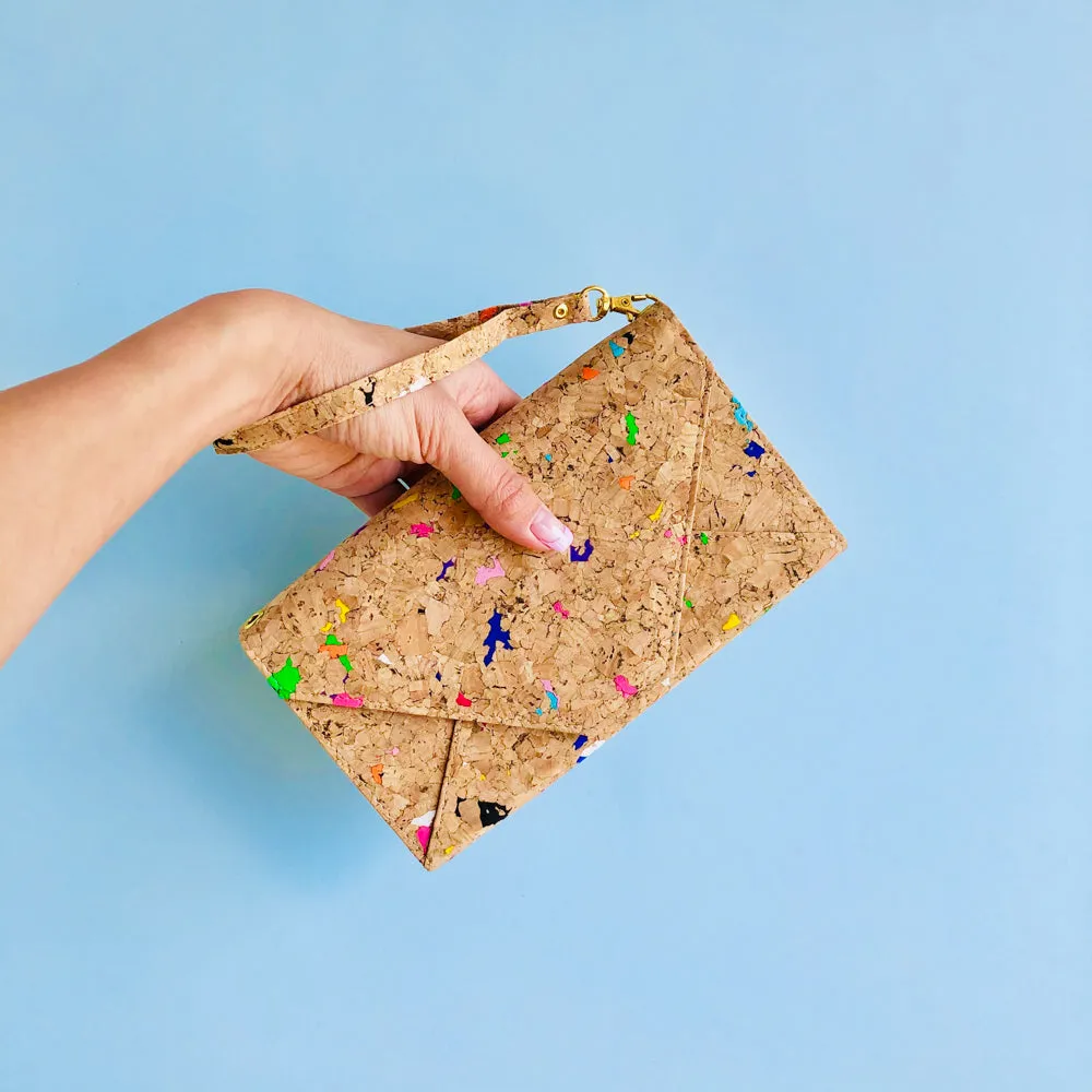Flora Cork Cross Body Clutch in Vivid