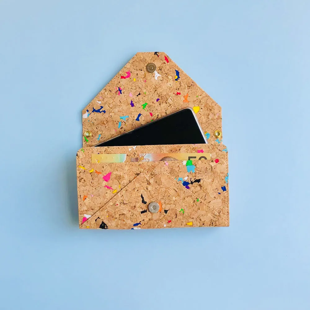 Flora Cork Cross Body Clutch in Vivid