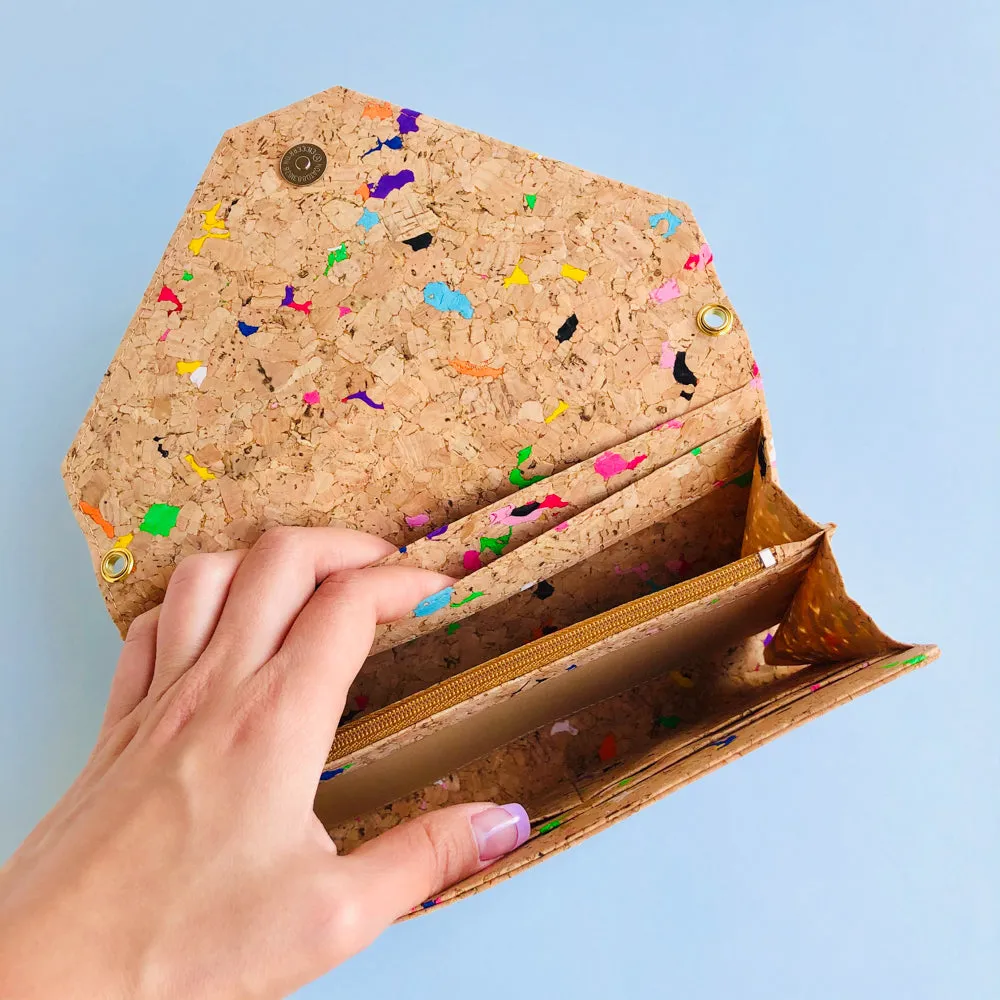 Flora Cork Cross Body Clutch in Vivid