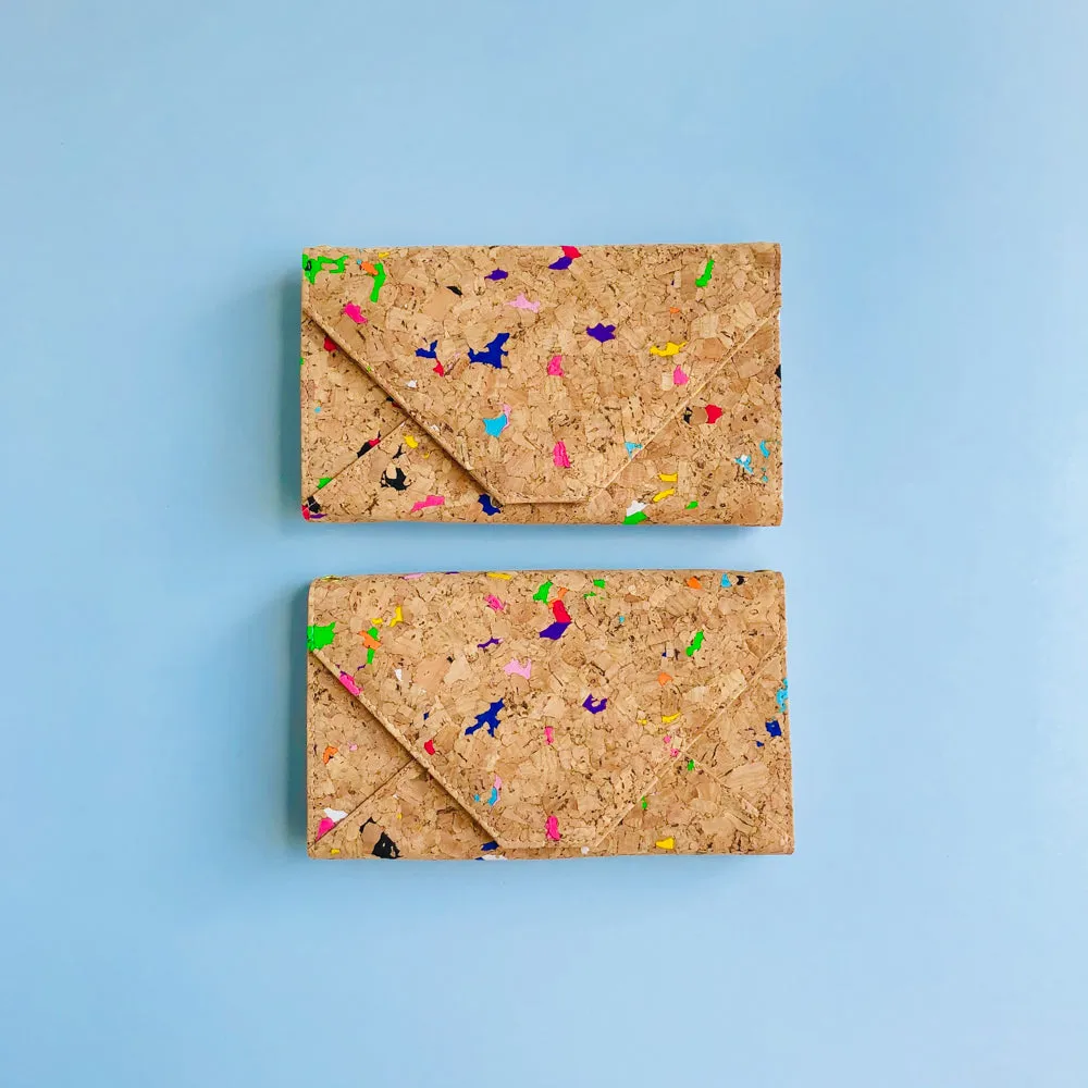 Flora Cork Cross Body Clutch in Vivid