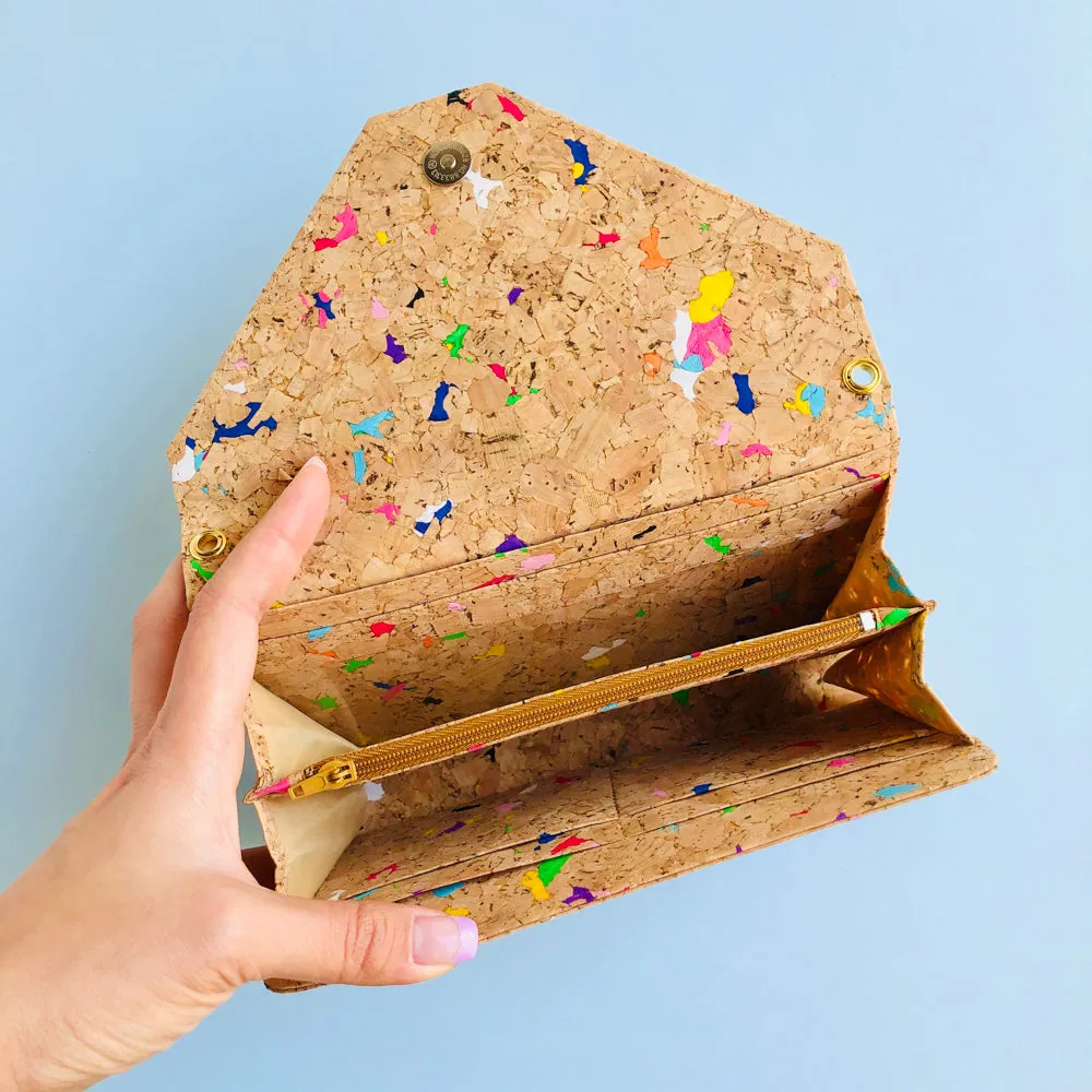 Flora Cork Cross Body Clutch in Vivid