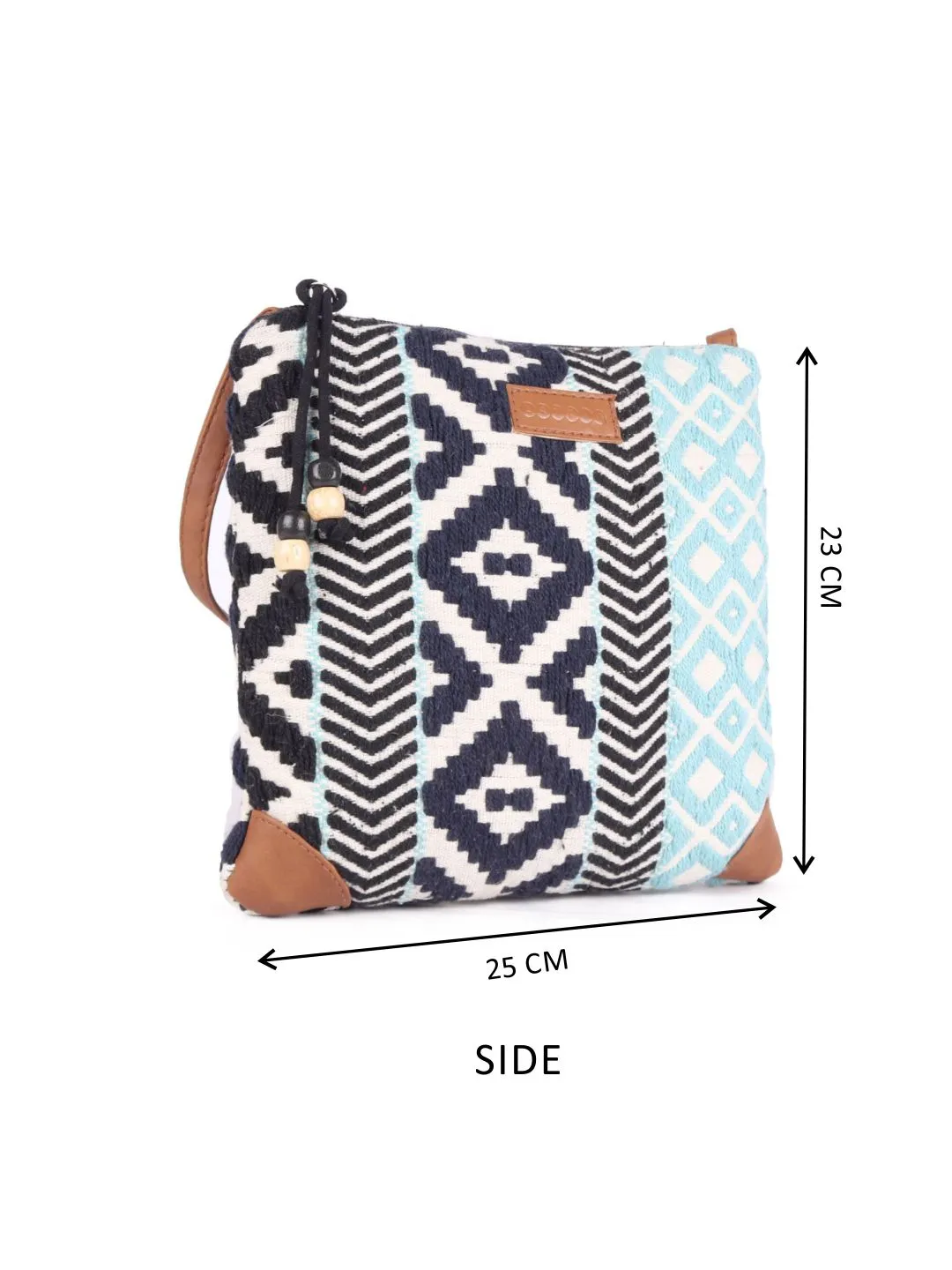 Green & Black Striped Sling Bag