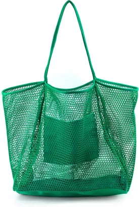 HOXIS Mesh Beach Tote Womens Shoulder Handbag